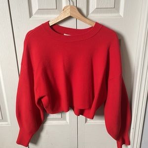 H&M Red Cropped Sweater